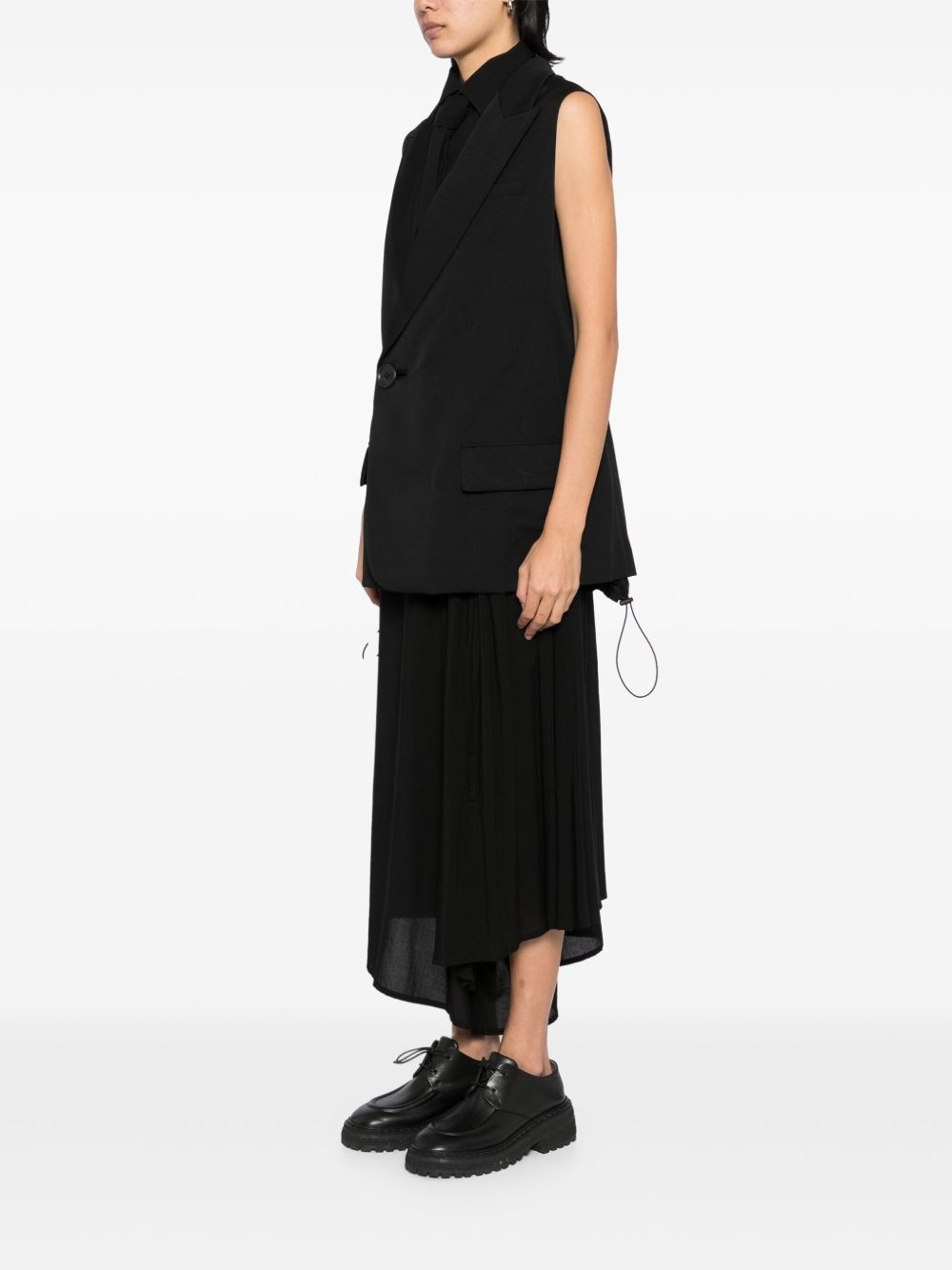 wide notch lapels gilet - 3