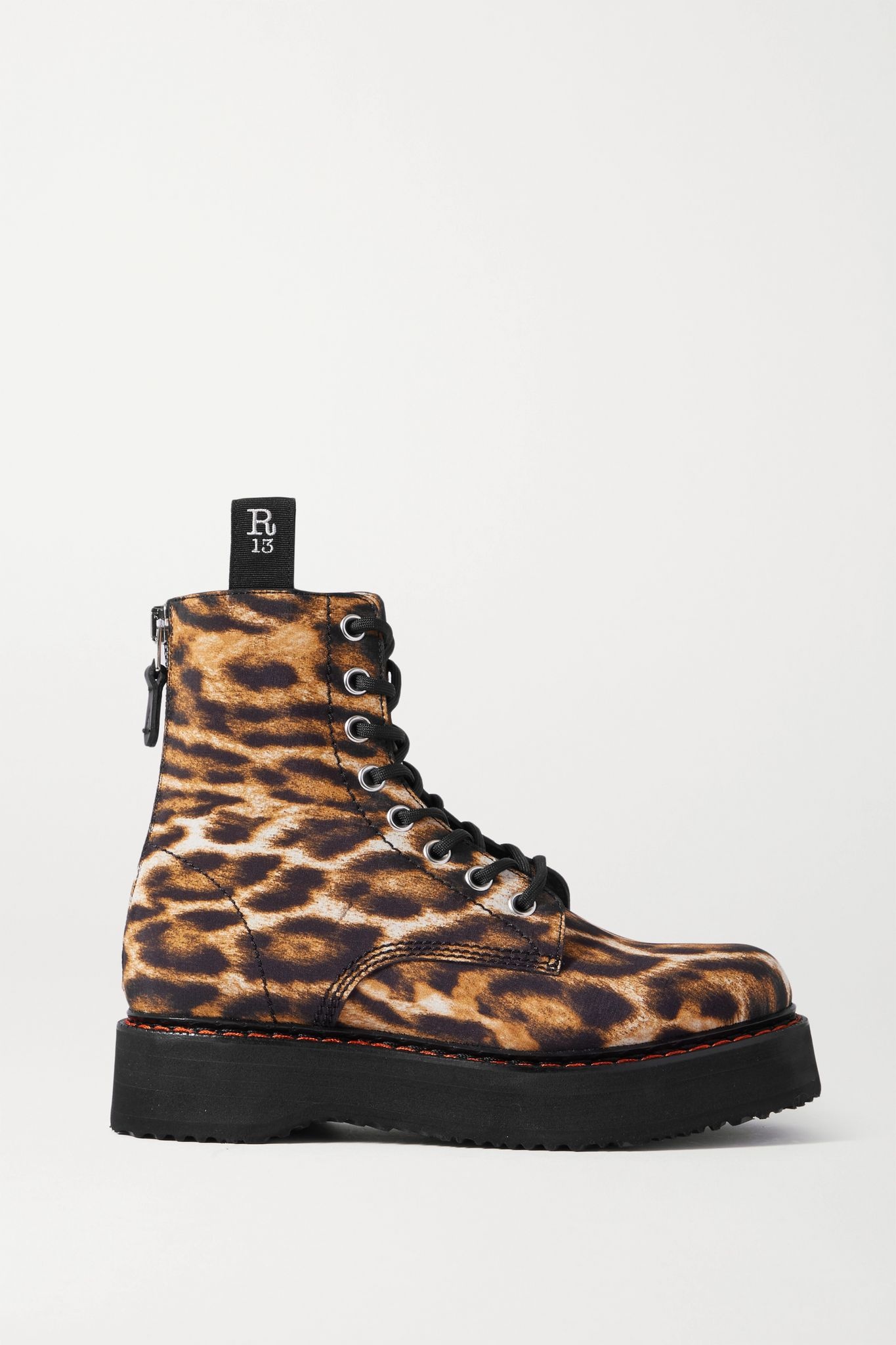 Leopard-print canvas ankle boots - 1