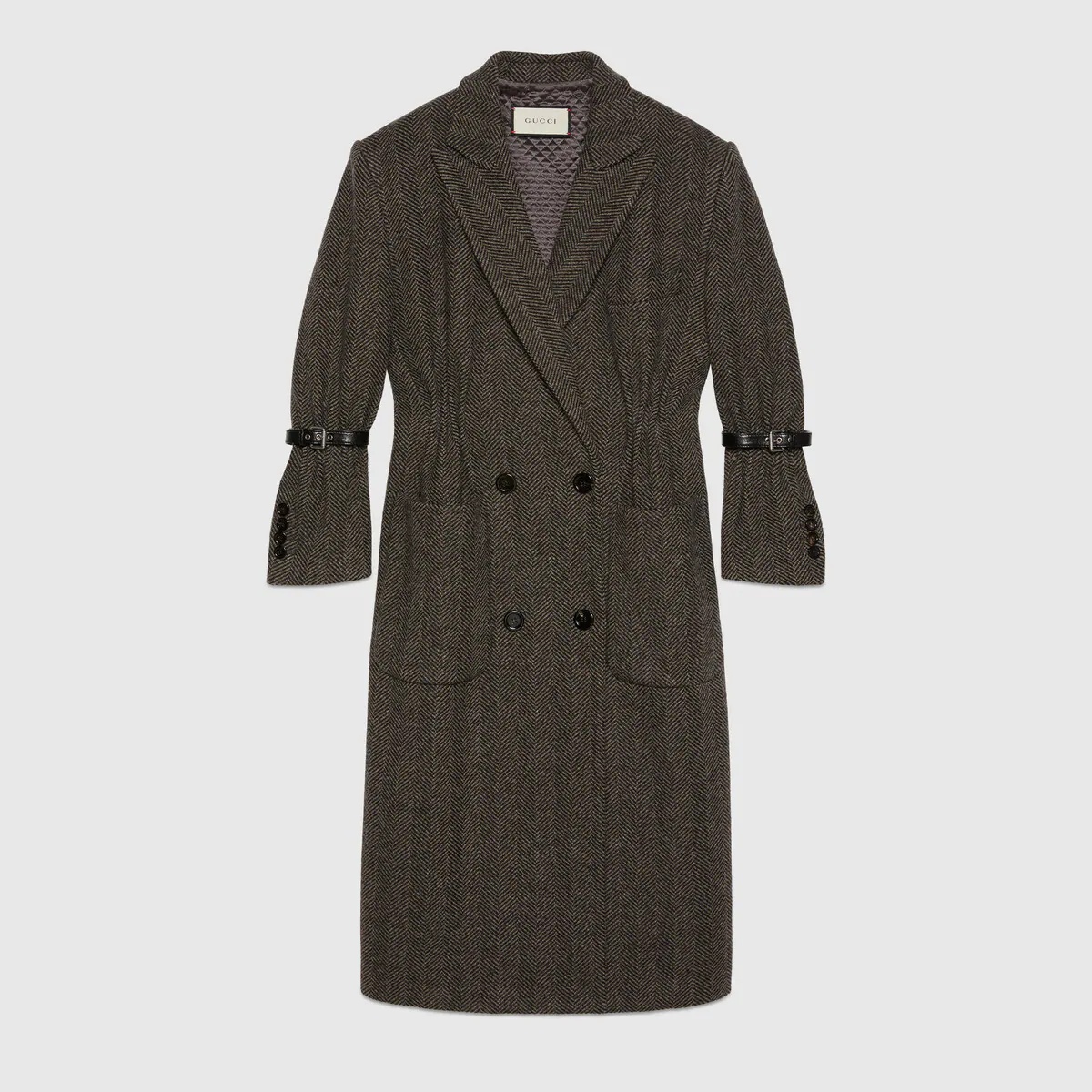 Herringbone wool coat - 1