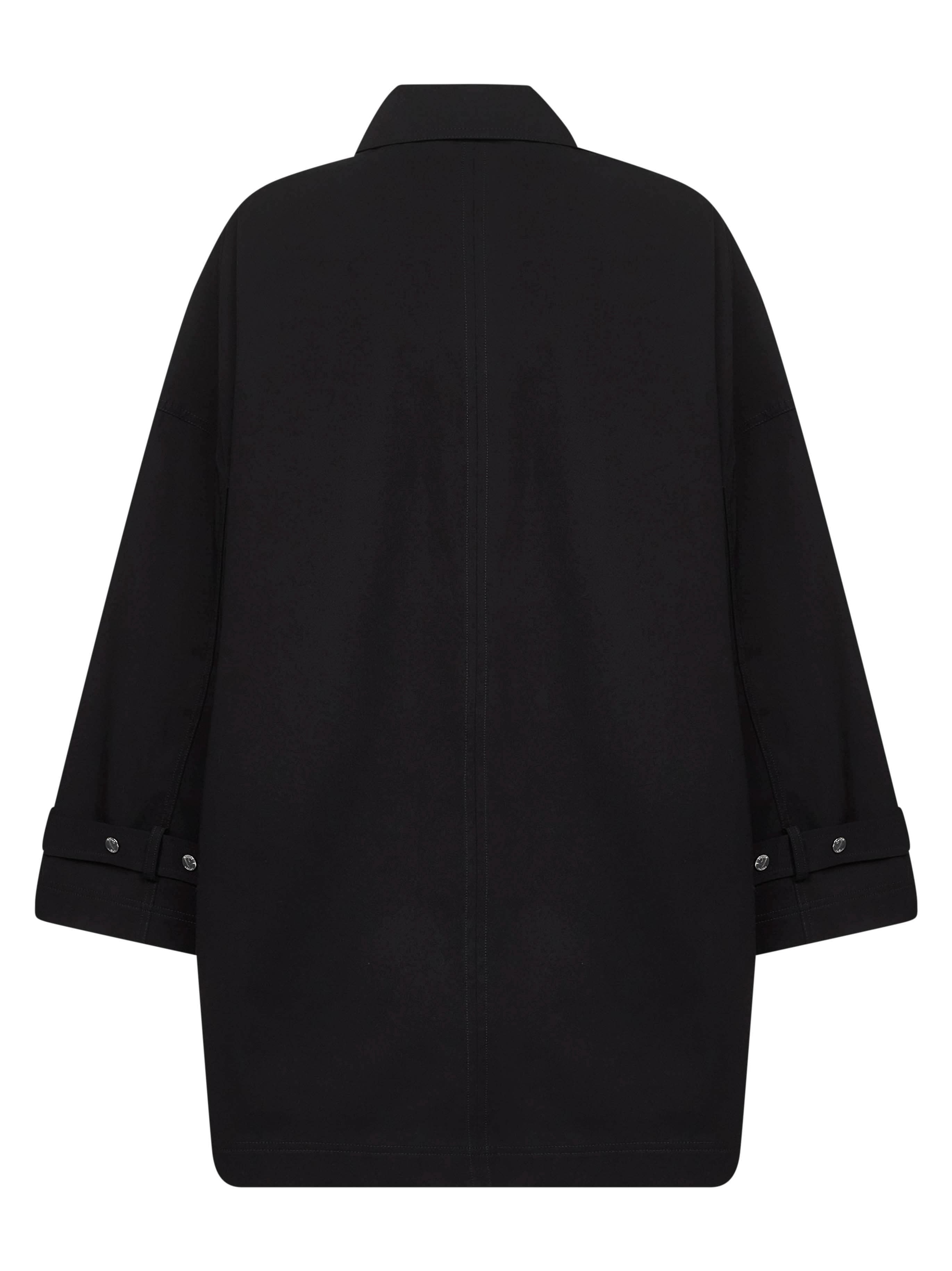 Black organic cotton oversized trench jacket - 2