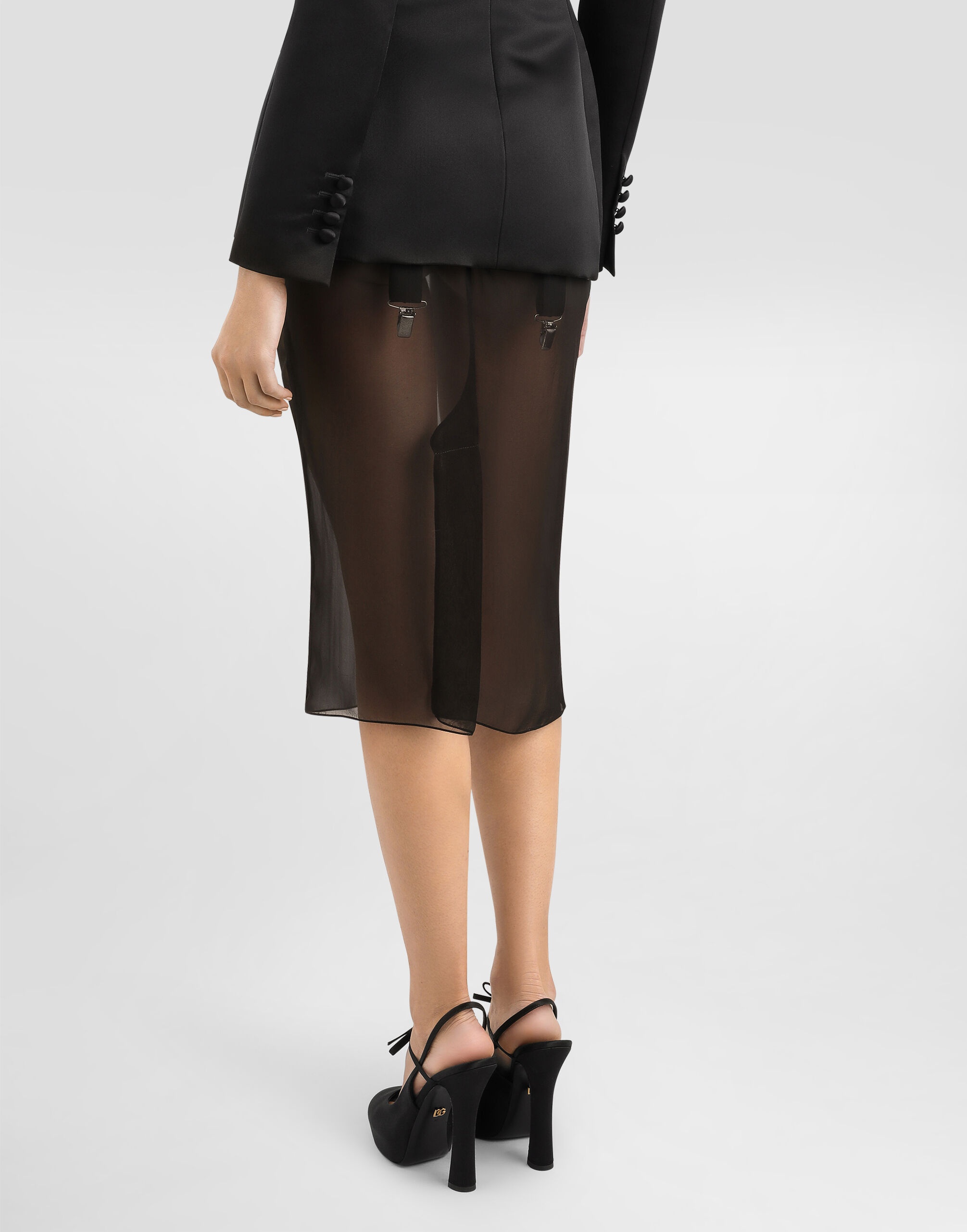Chiffon voile calf-length skirt - 5