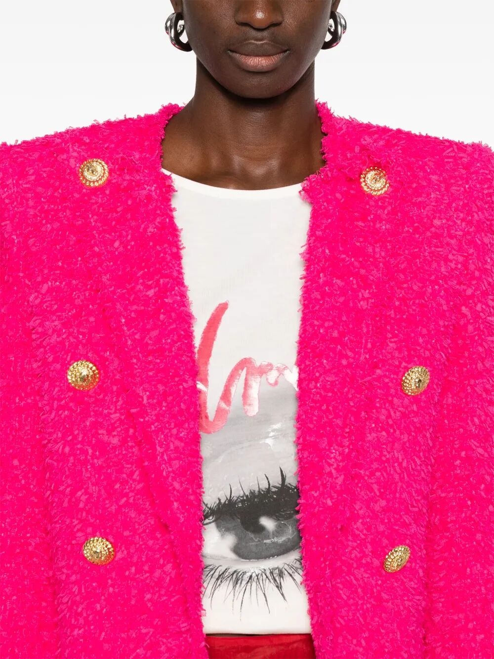 Balmain Women 8 Button Tweed Spencer Jacket - 5