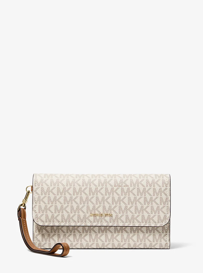 Jet Set Medium Signature Logo Smartphone Wristlet - 1