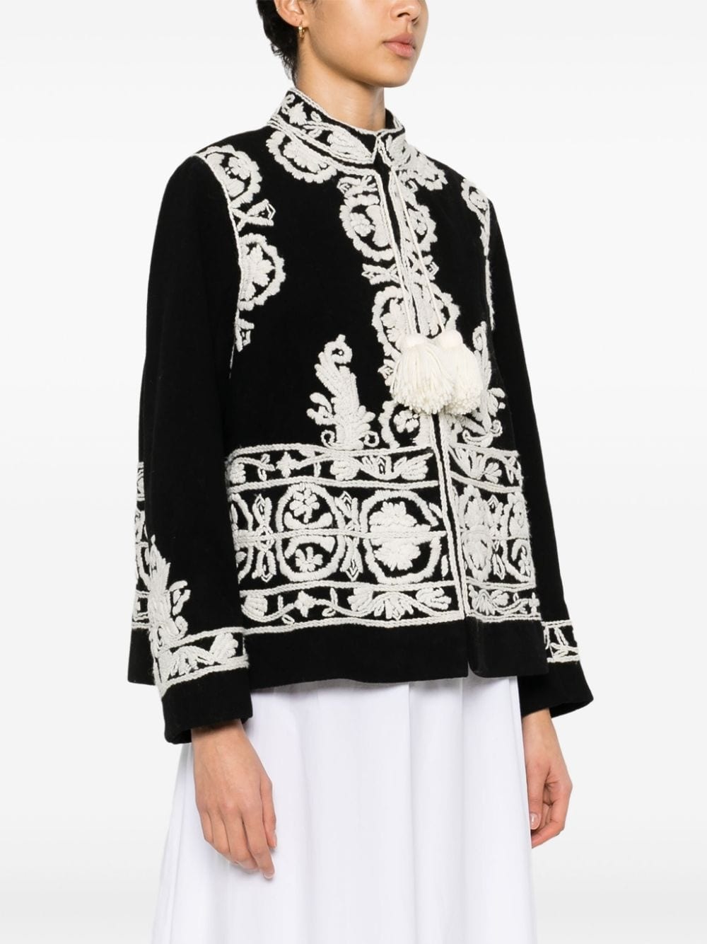 Estate embroidered wool silk jacket - 3