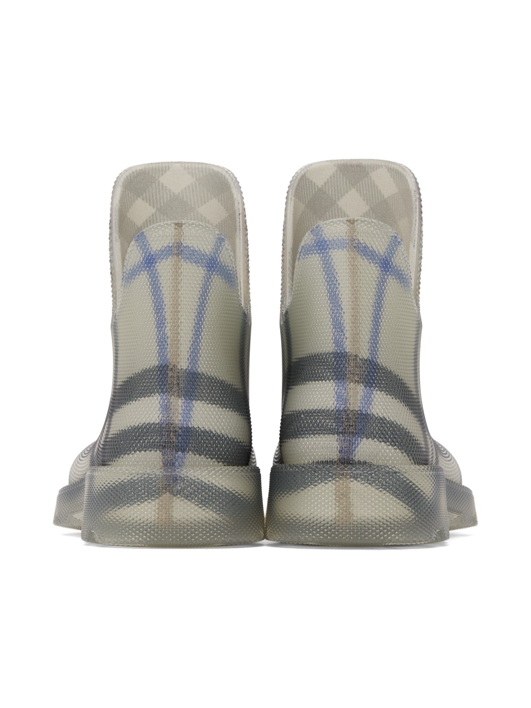 Gray Check Rubber Marsh Low Rain Boots - 2