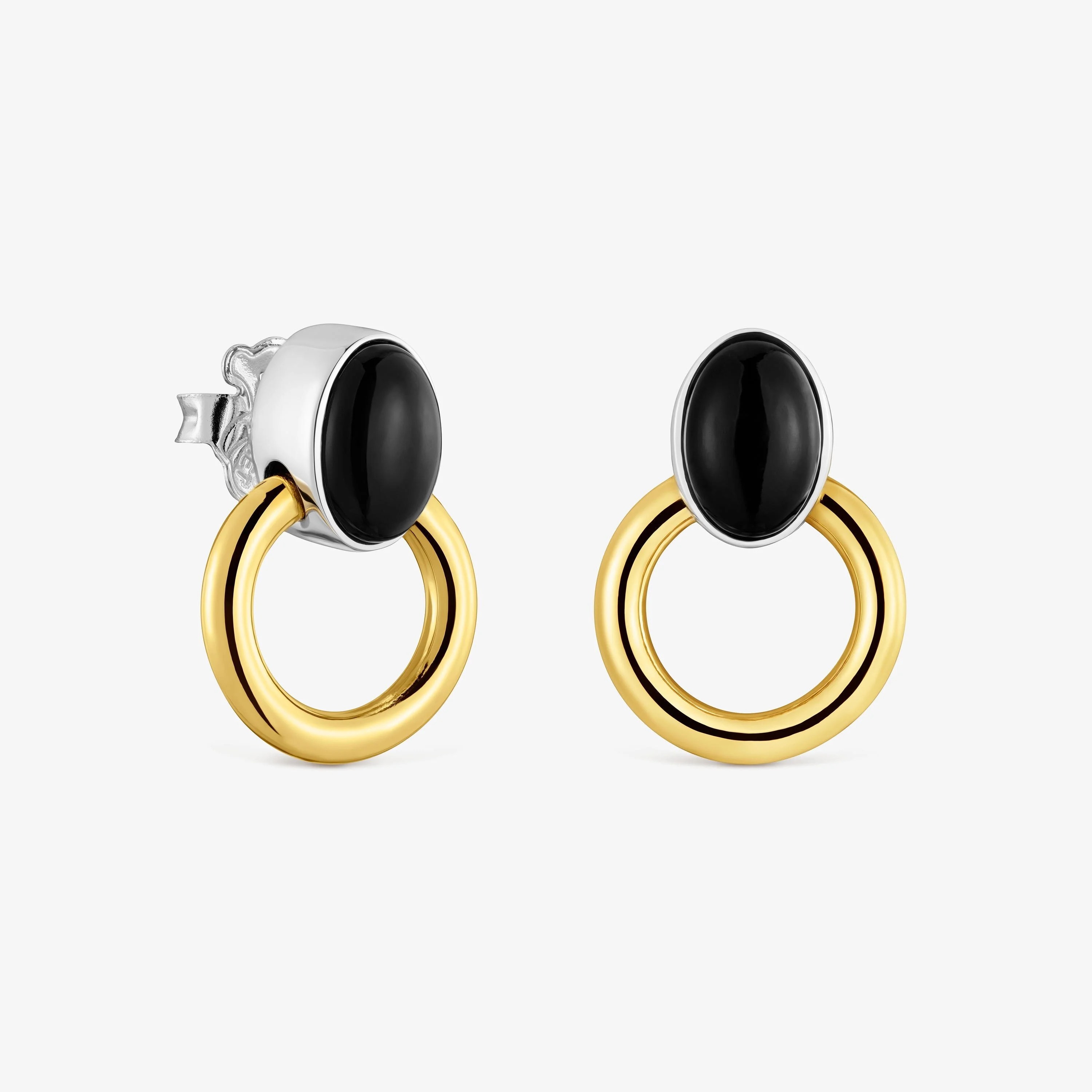 Two-tone Hoop earrings with onyx TOUS Gem Power - 1