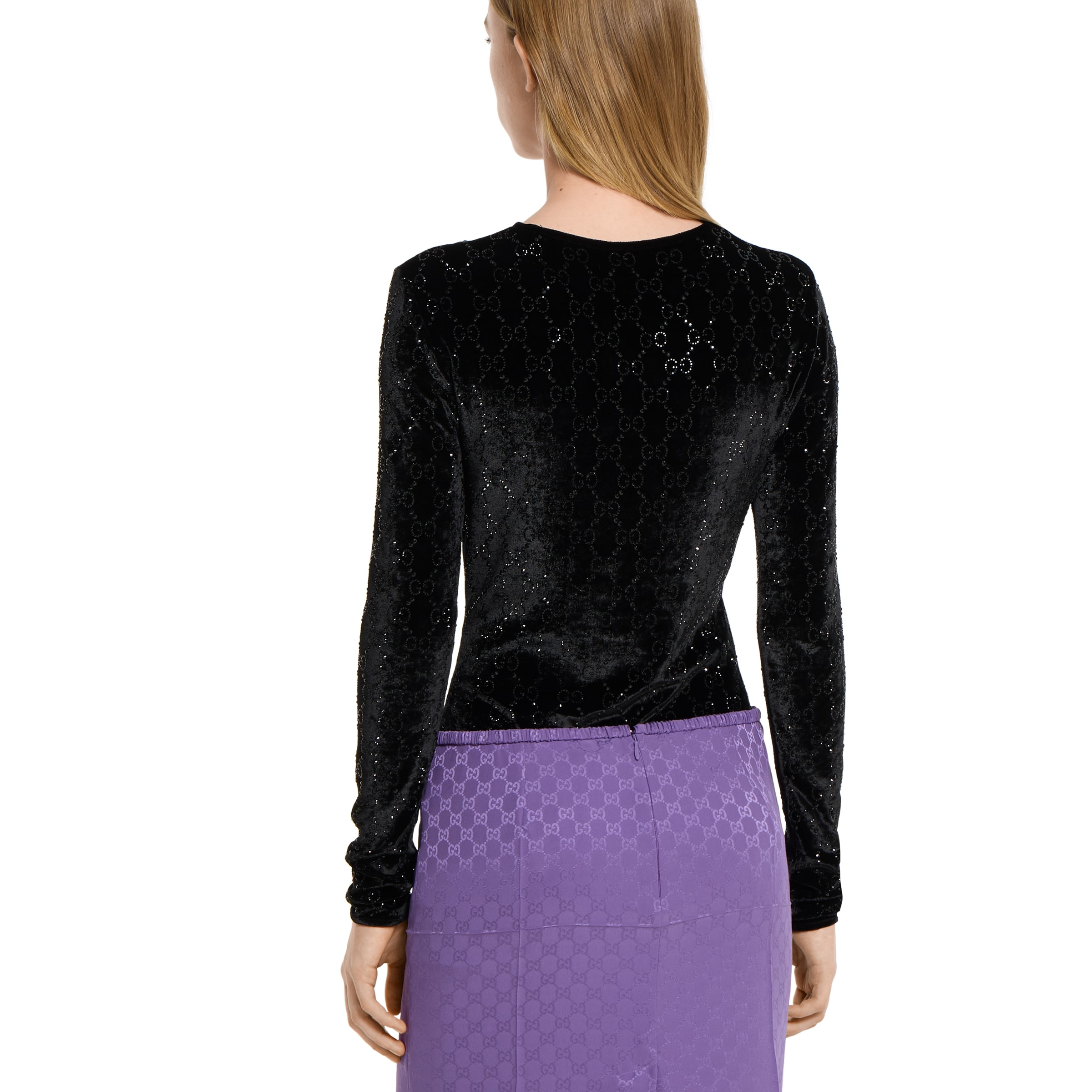 Embroidered stretch chenille top - 4