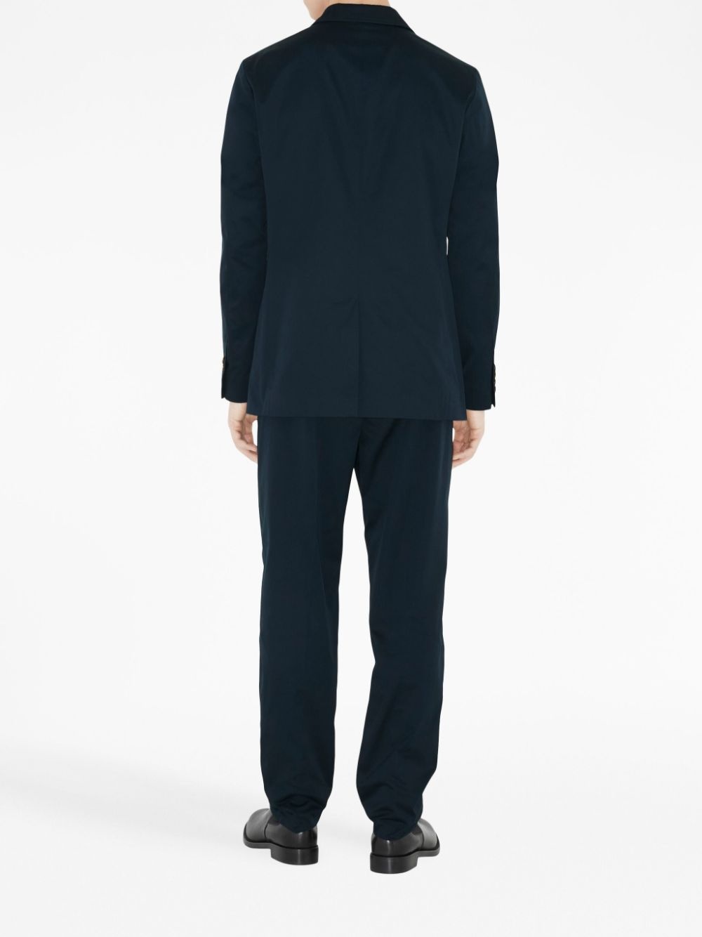 notched-collar cotton tailored blazer - 4