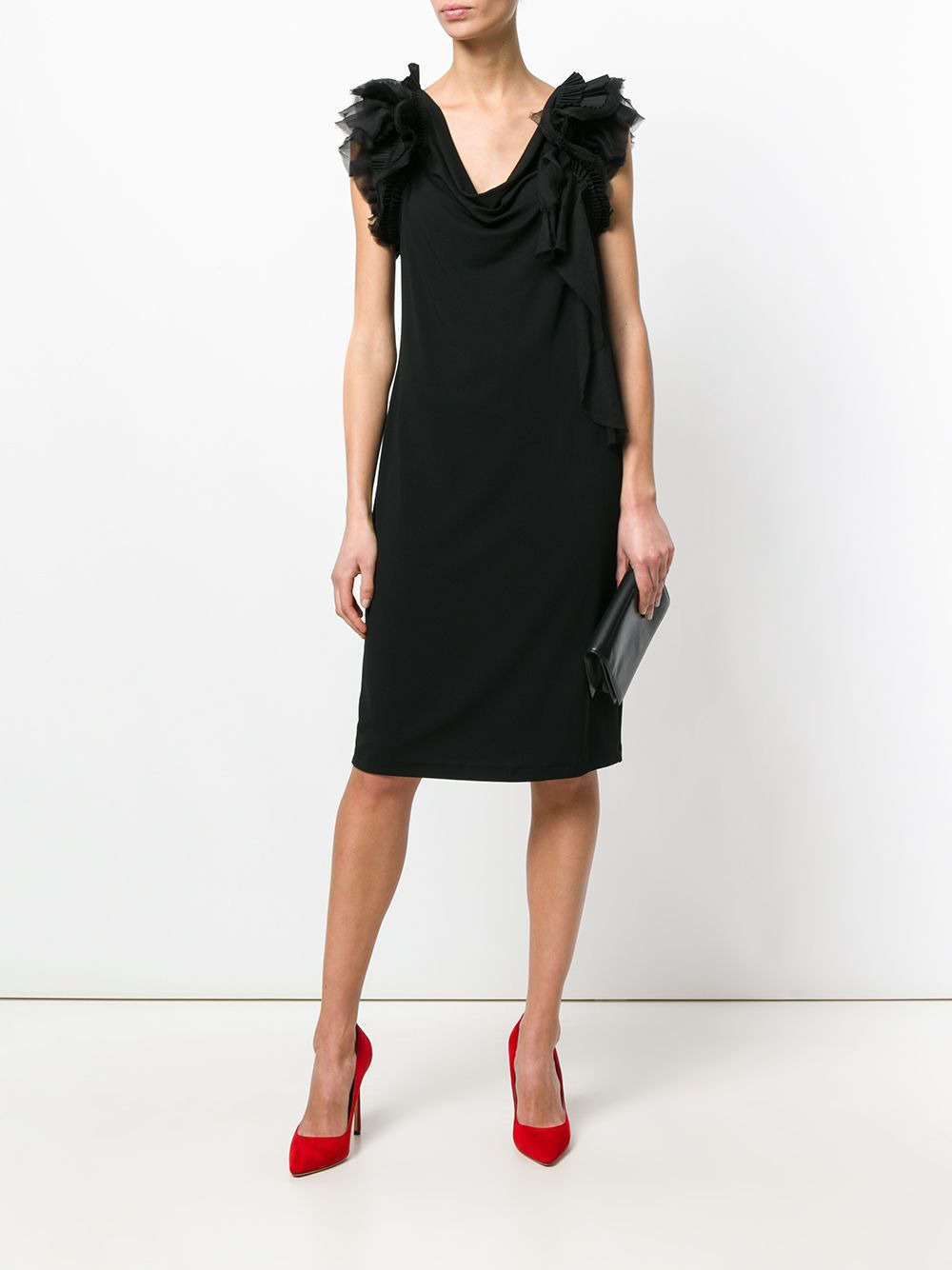 ruffle strap shift dress - 2