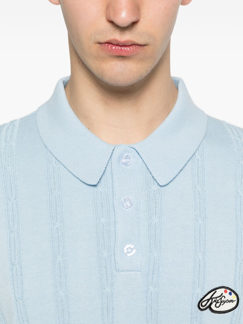 embroidered striped polo shirt 5
