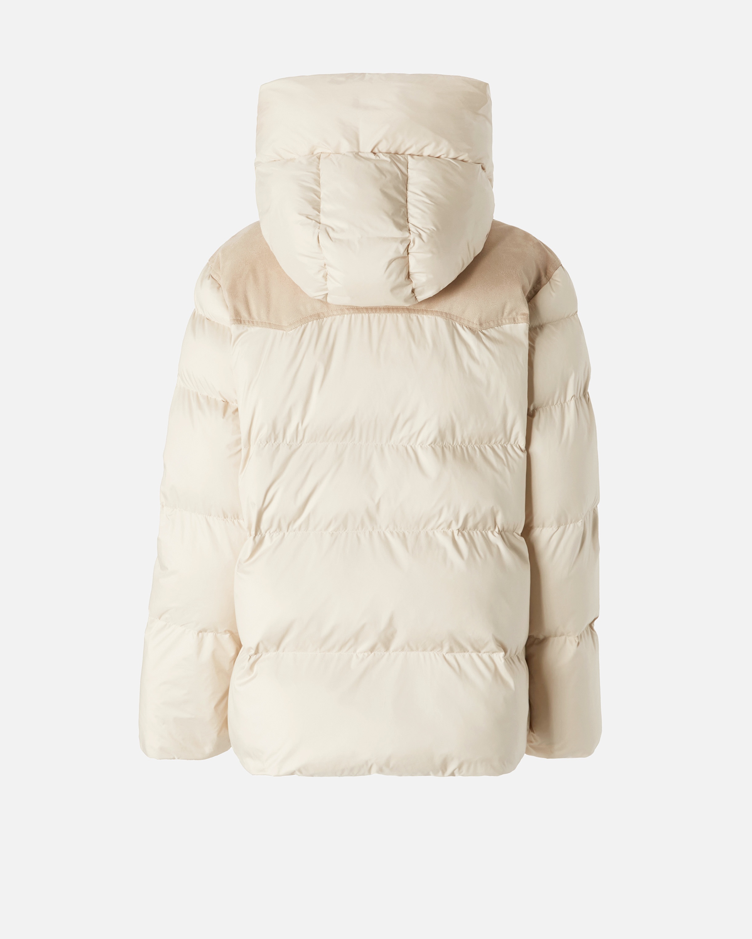 PADDED CROPPED PUFFER JACKET WITH CANVAS INSERT - 6
