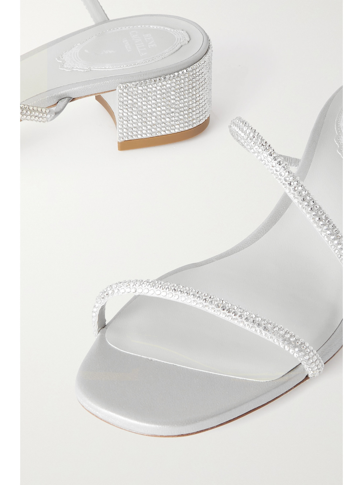 Cleo Crystal-embellished Satin Sandals - 4