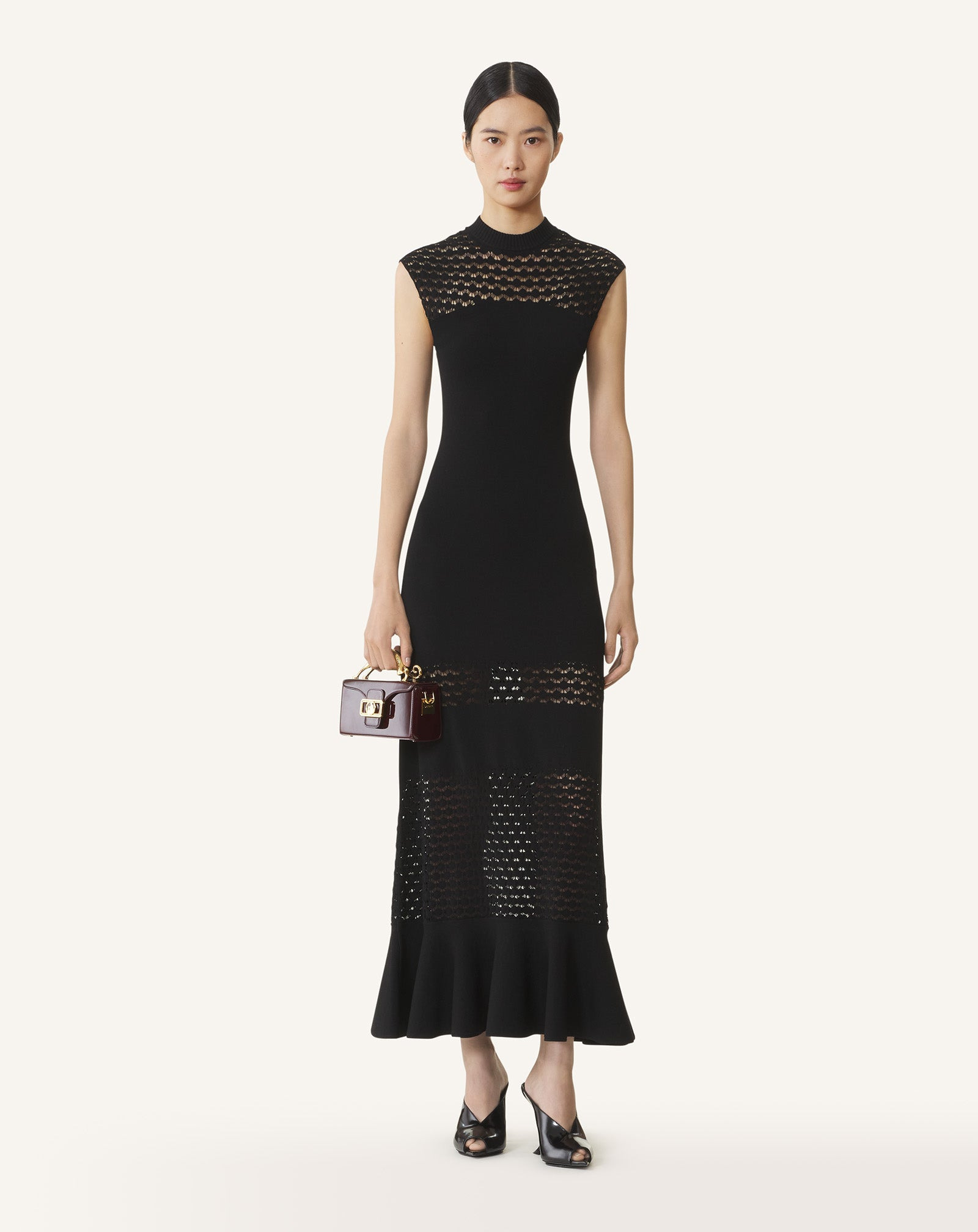 LACE DETAIL VISCOSE DRESS - 2