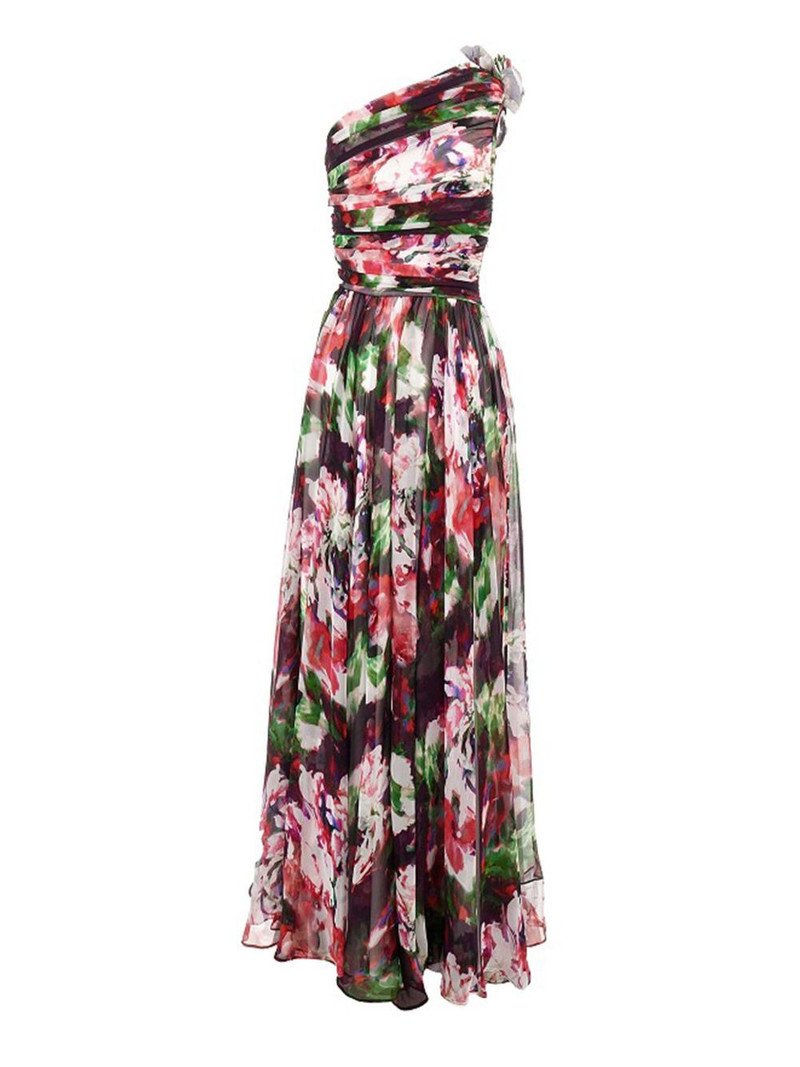 COSTARELLOS floral-print one-shoulder maxi dress outlook