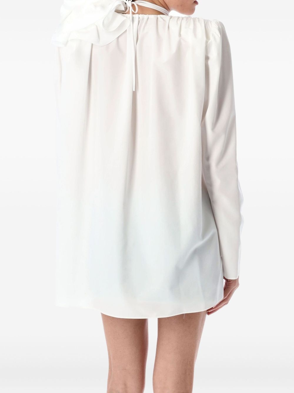 floral-appliqué wrap shirt - 2