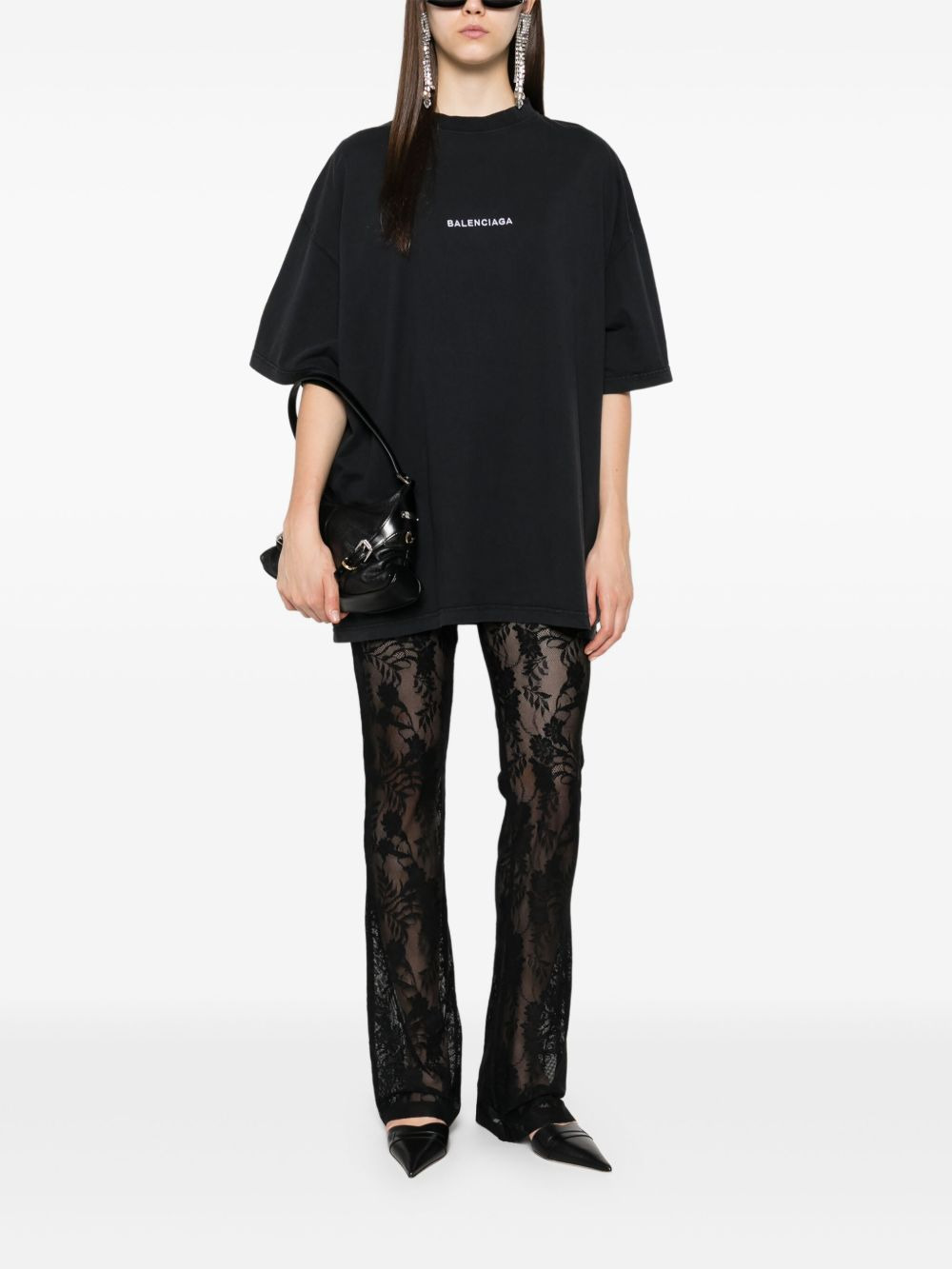 logo-embroidered sleeve-patch t-shirt - 3