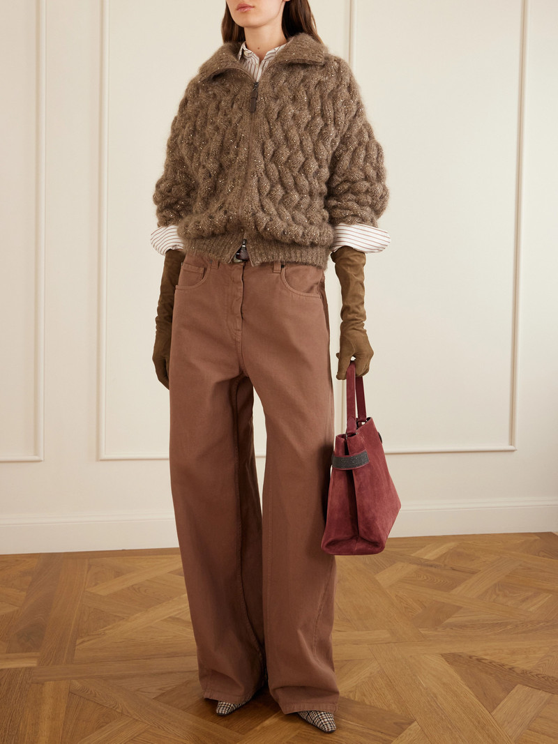 Sequin-embellished Mohair-blend Zip-up Cardigan 2