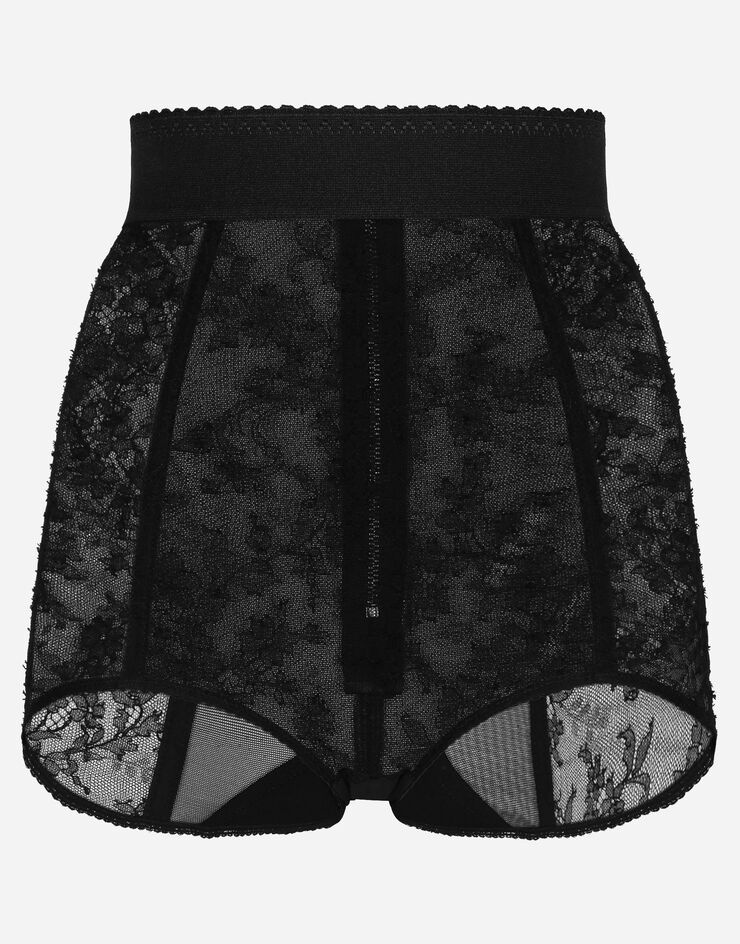 Lace high-waisted panties with elasticated waistband - 1