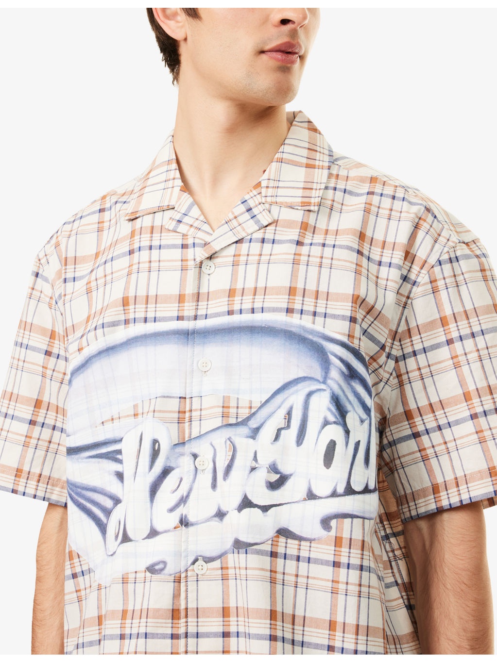 Check-Print Camp-Collar Cotton-Poplin Shirt - 5
