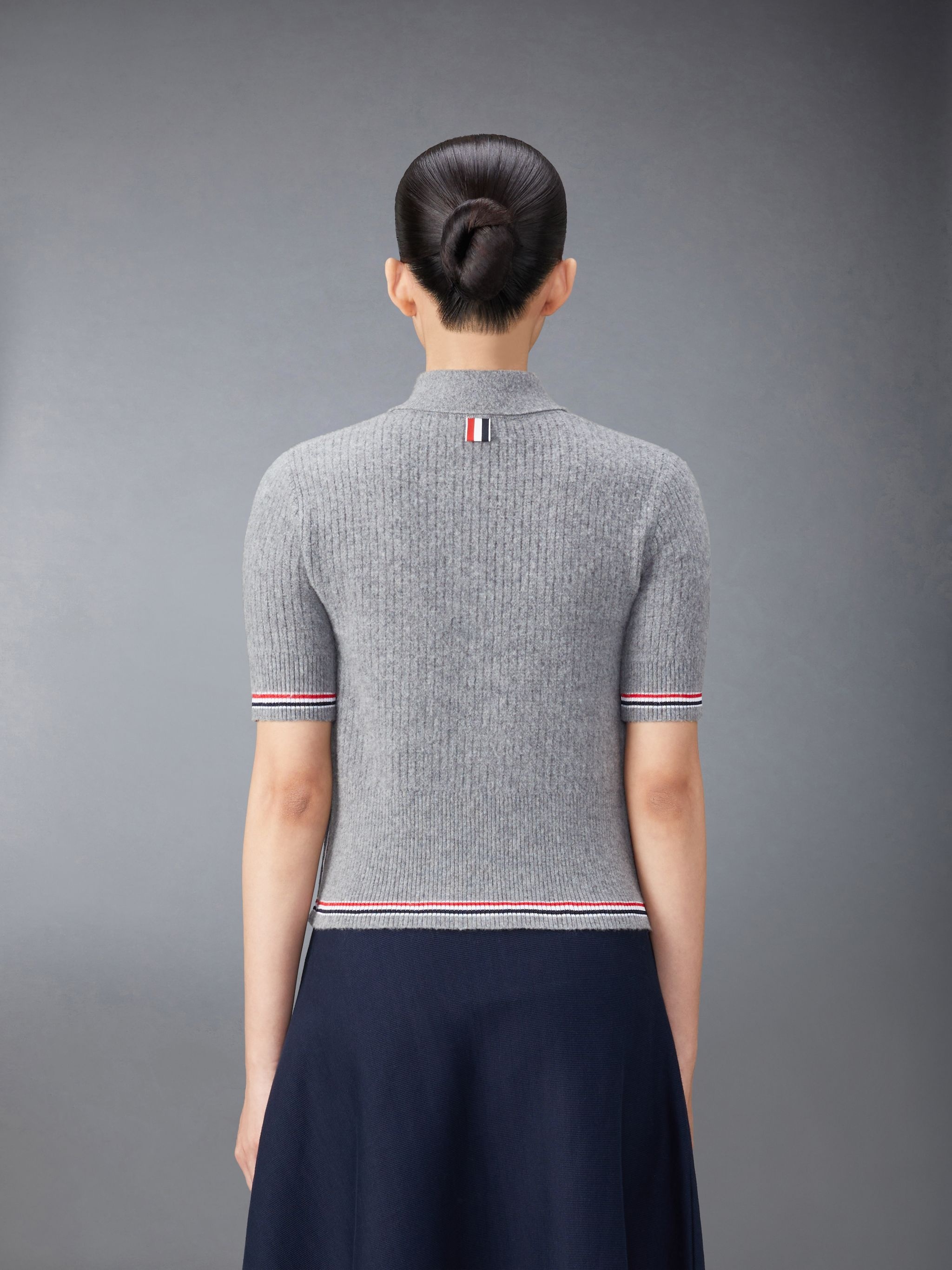 Merino Wool Brushed Tuck Stitch Keyhole Polo - 2