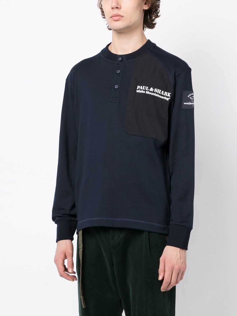 logo-print panelled T-Shirt - 3