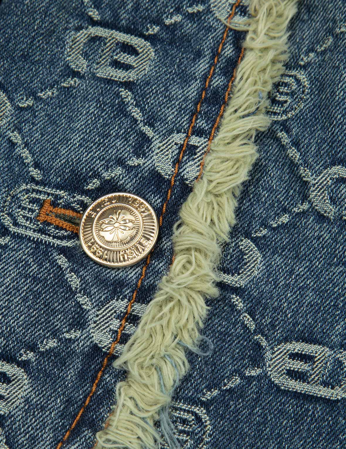 ALLOVER LOGO JACQUARD FASHION FIT DENIM JACKET - 11