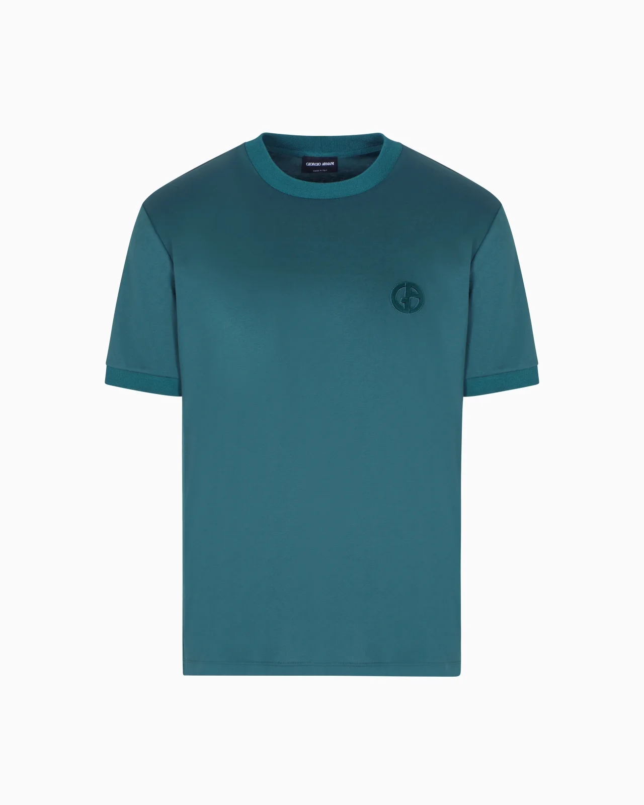 COTTON-INTERLOCK T-SHIRT WITH GA LOGO EMBROIDERY - 1