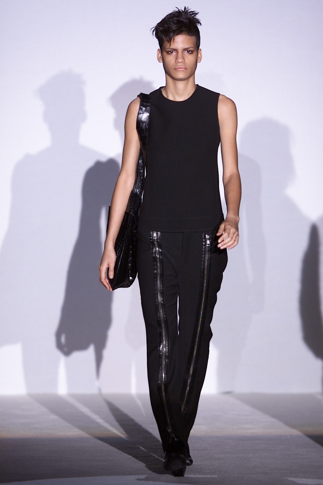 Gucci Fall 2001 Tom Ford Black Wool Tank Top Skirt Set 40 - 2