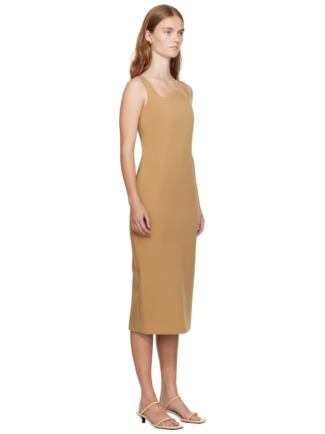 Yellow Signature Curved Neck Midi Dress - 2