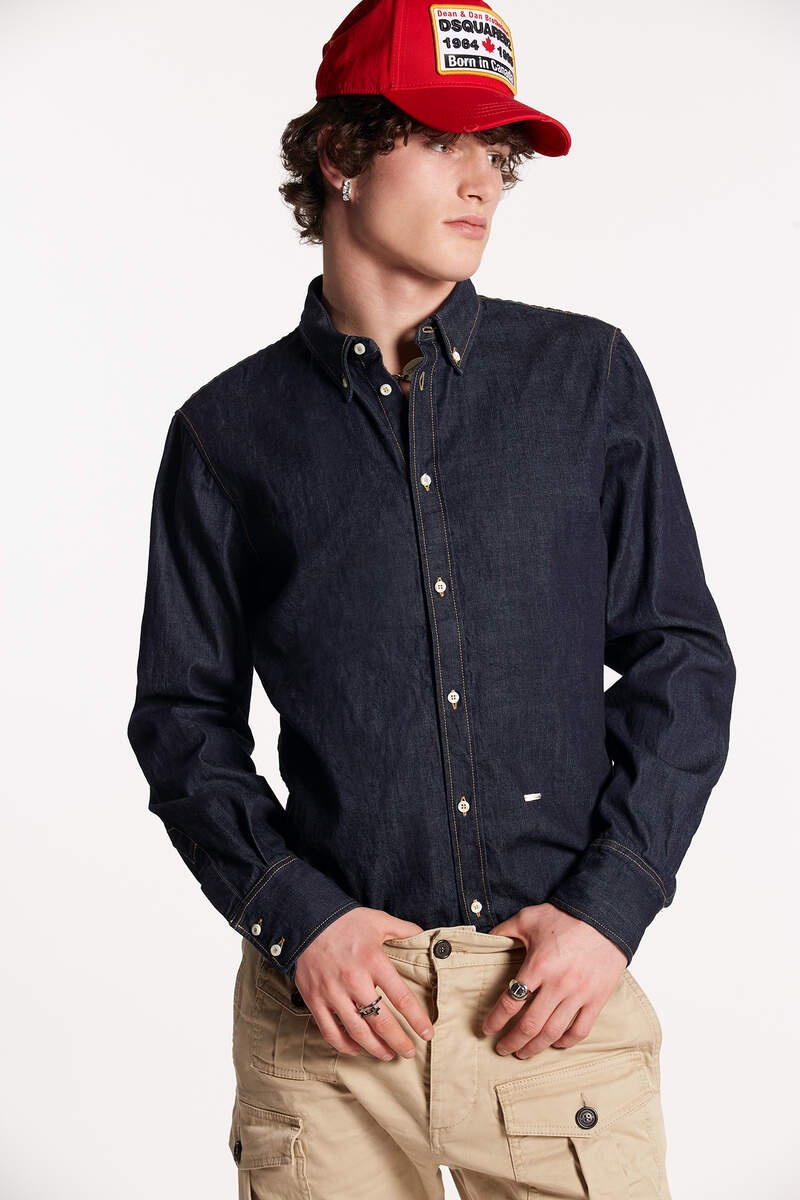 DSQUARED2 DARK WASH DEAN B.D. SHIRT | REVERSIBLE