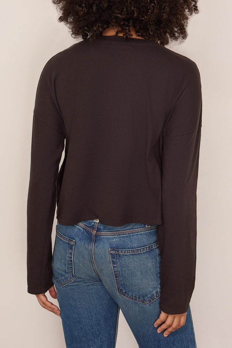 Cropped Long Sleeve Printed Tee in Heidi 4