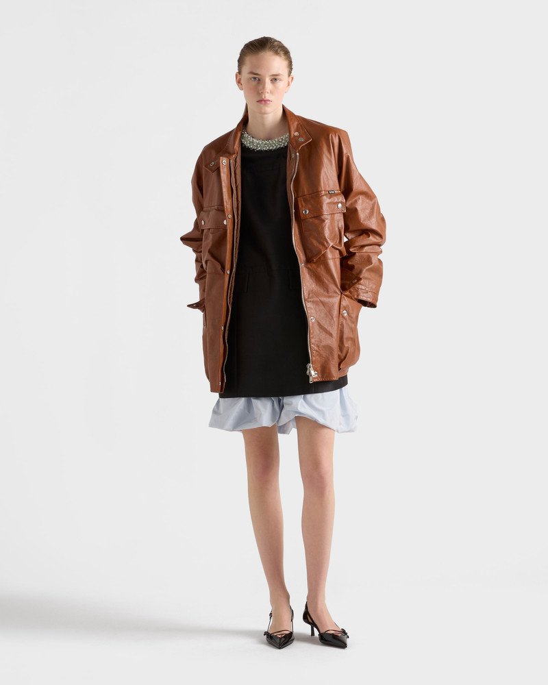 Prada Embroidered double shantung dress outlook