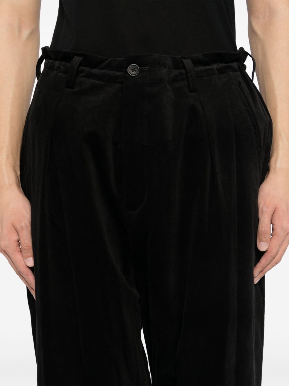 velvet tapered trousers - 5