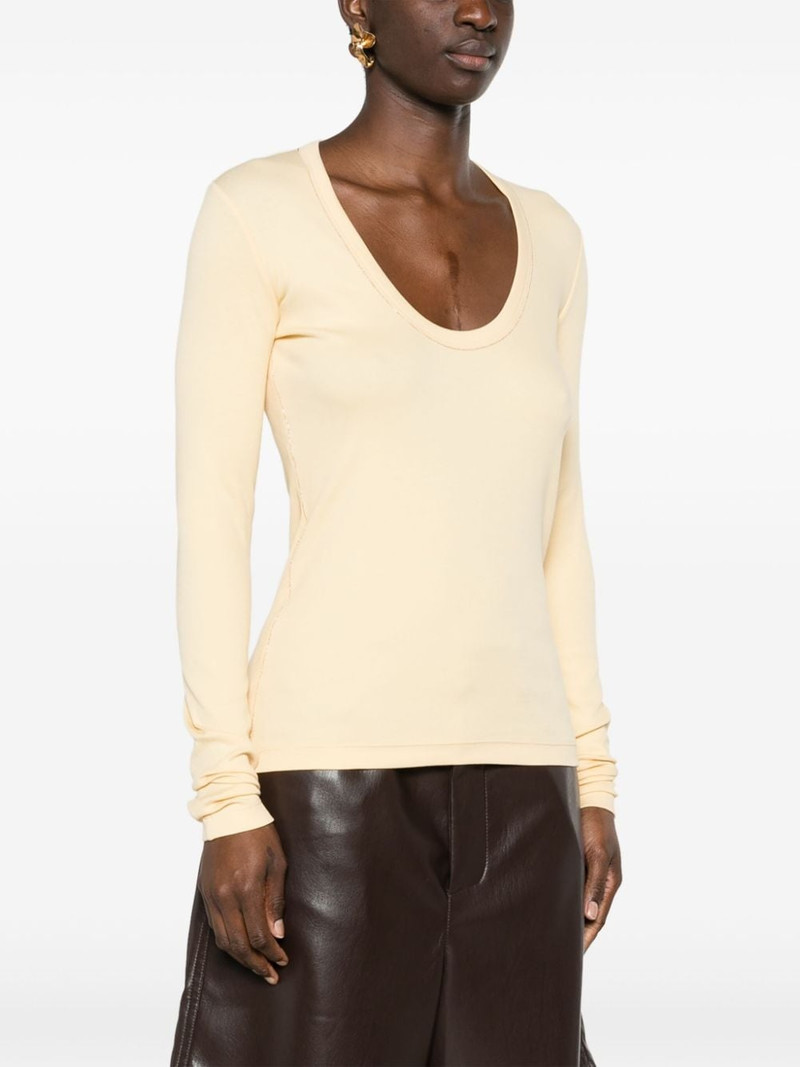 beaded-trim ribbed T-shirt 3