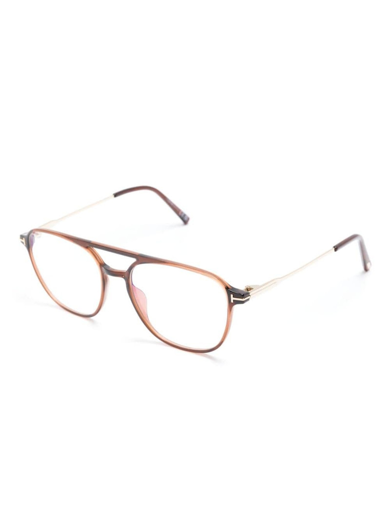 TOM FORD tortoiseshell-effect pilot-frame glasses outlook