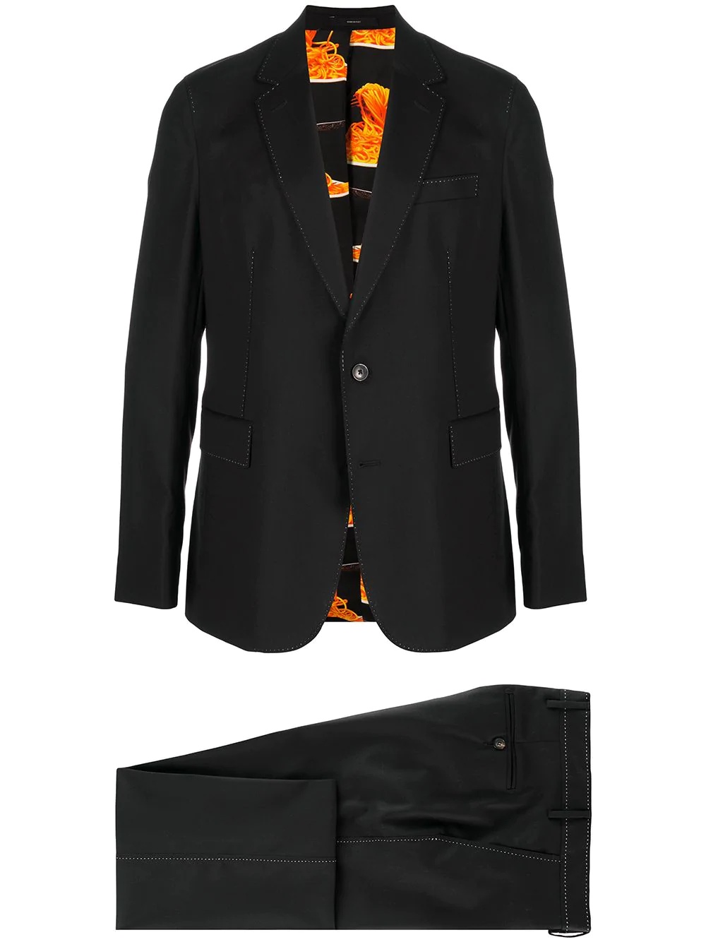 contrast-stitch two-piece suit - 1