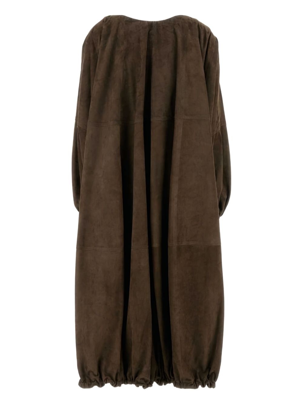 gathered-hem coat - 2