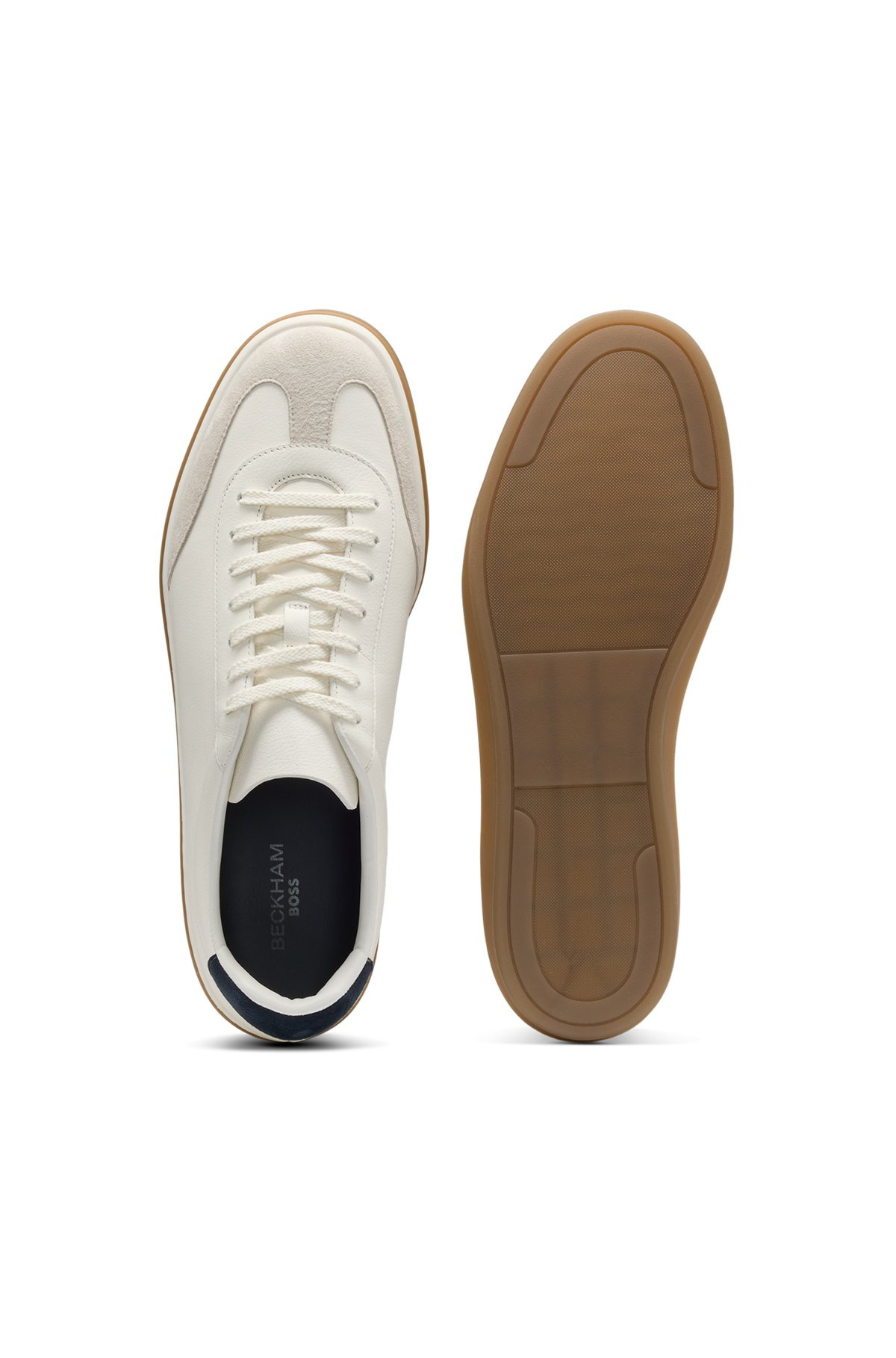 BECKHAM X BOSS LEATHER TRAINERS WITH SUEDE TRIMS - 5