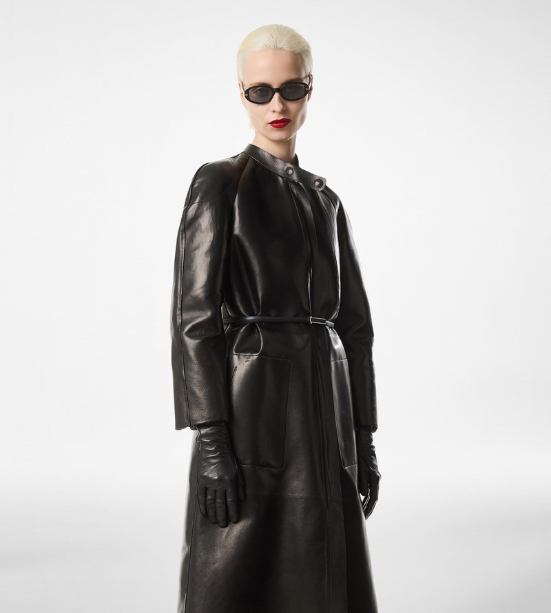 SUPPLE SOFT NAPPA AND WASHED DUCHESSE BIKER COAT 5