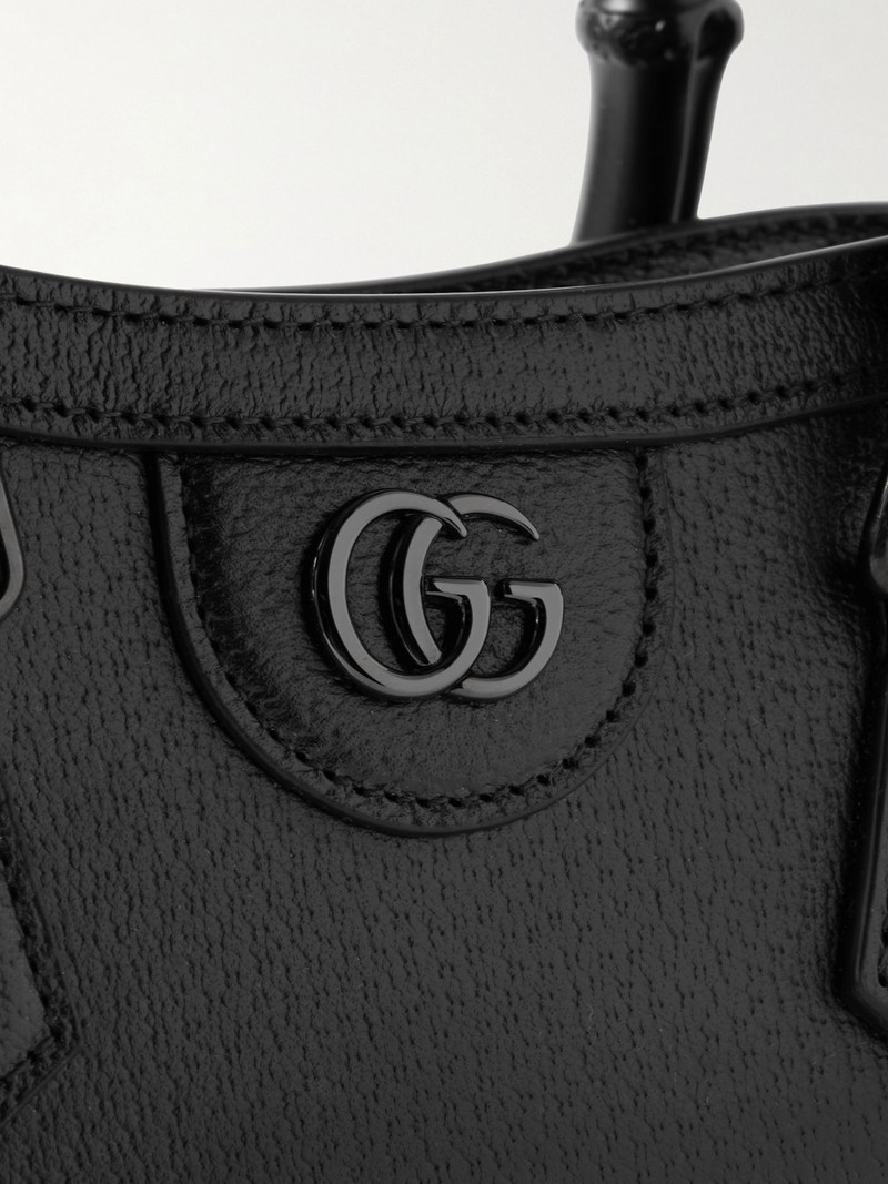 Diana mini textured-leather tote Black 4