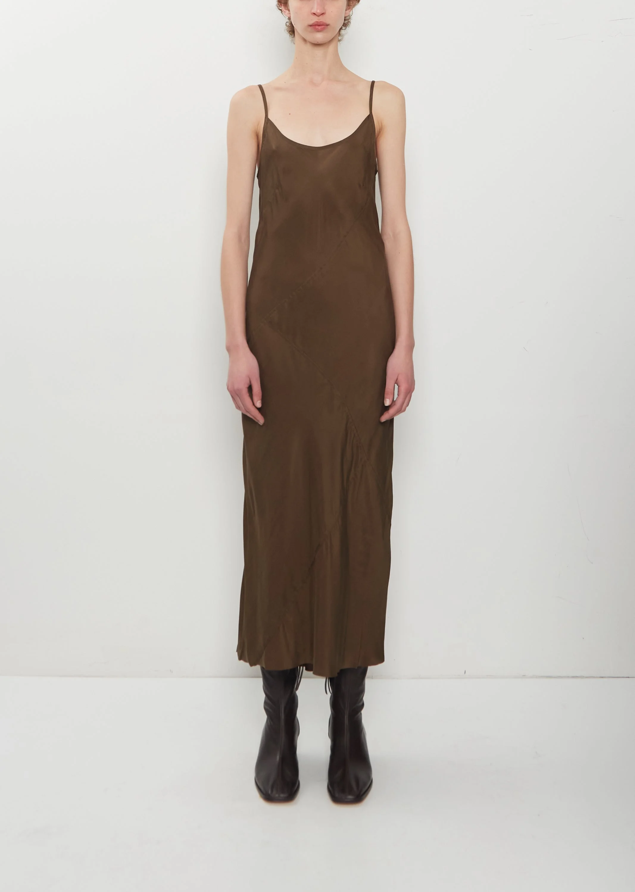 Bias Dress — Olive - 1