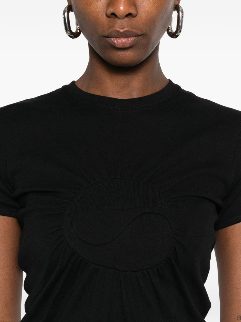 gathered-detail T-shirt 5