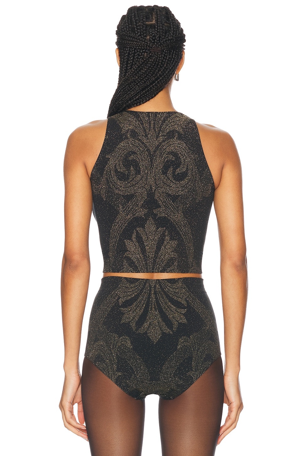 x Etro Metallic Jacquard Crop Top - 3