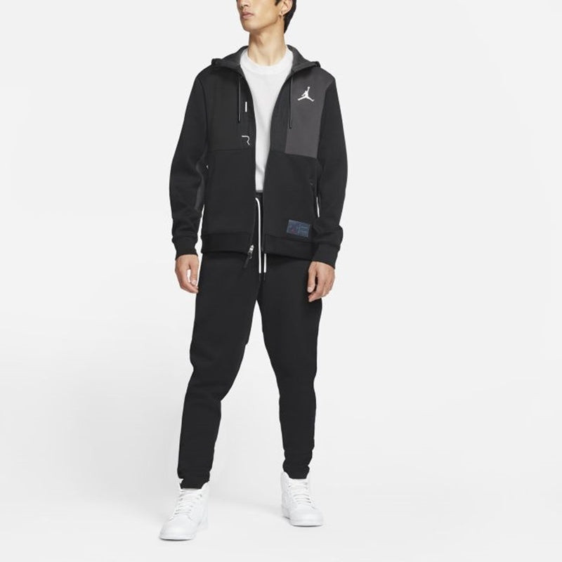 Jordan Air Jordan MENS Full-zipper Knit Hooded Jacket Black CV2329-010 outlook