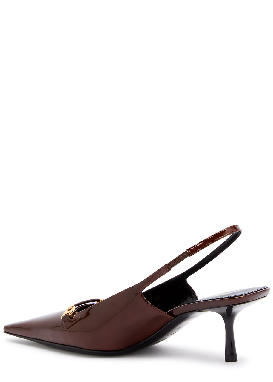 Saint Laurent Carine 55 Patent Leather Slingback Pumps - 2
