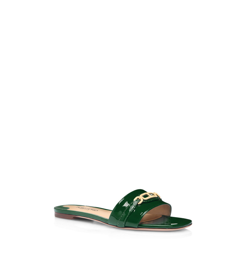 TOM FORD PATENT LEATHER WHITNEY SLIDE outlook