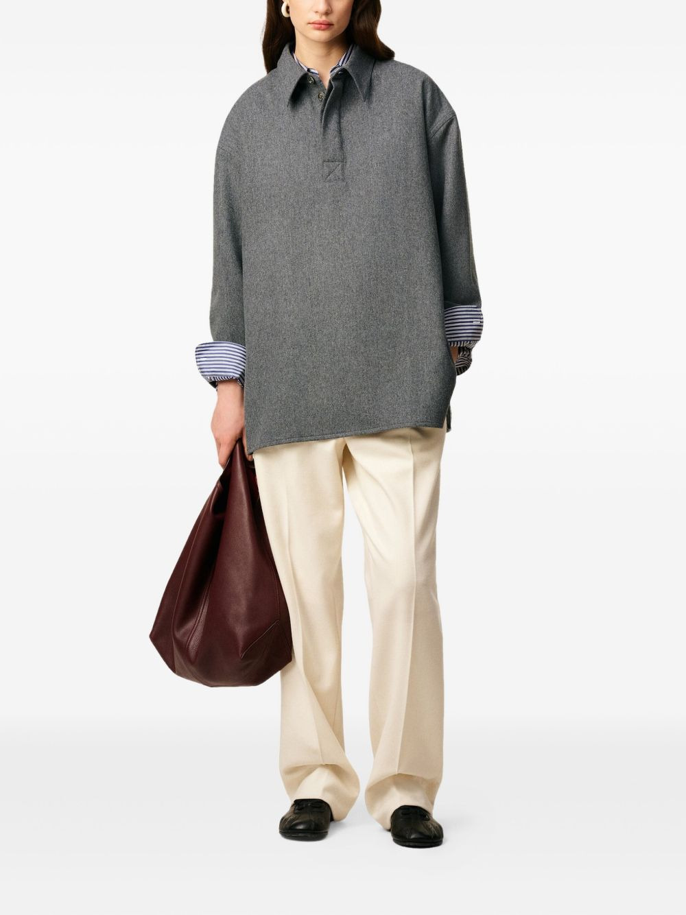 long-sleeved wool polo shirt - 7