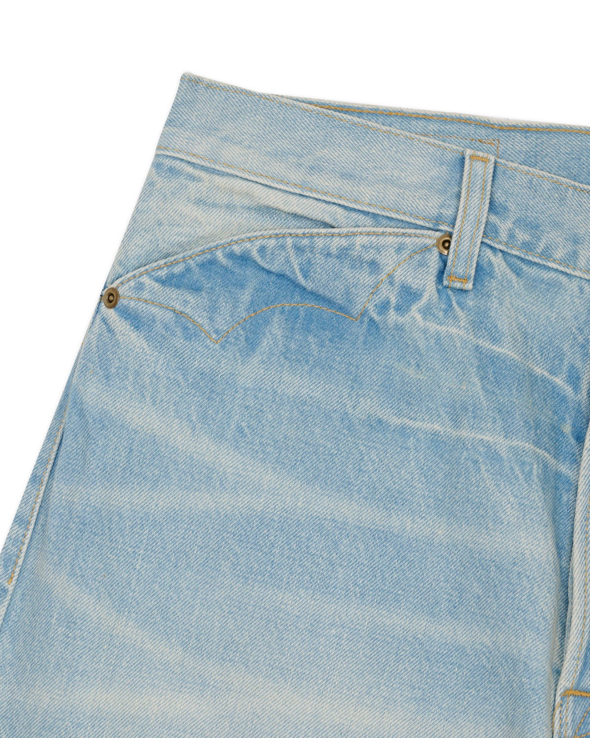 Type 00 15oz Selvedge Denim Pant - Light Washed Indigo - 6