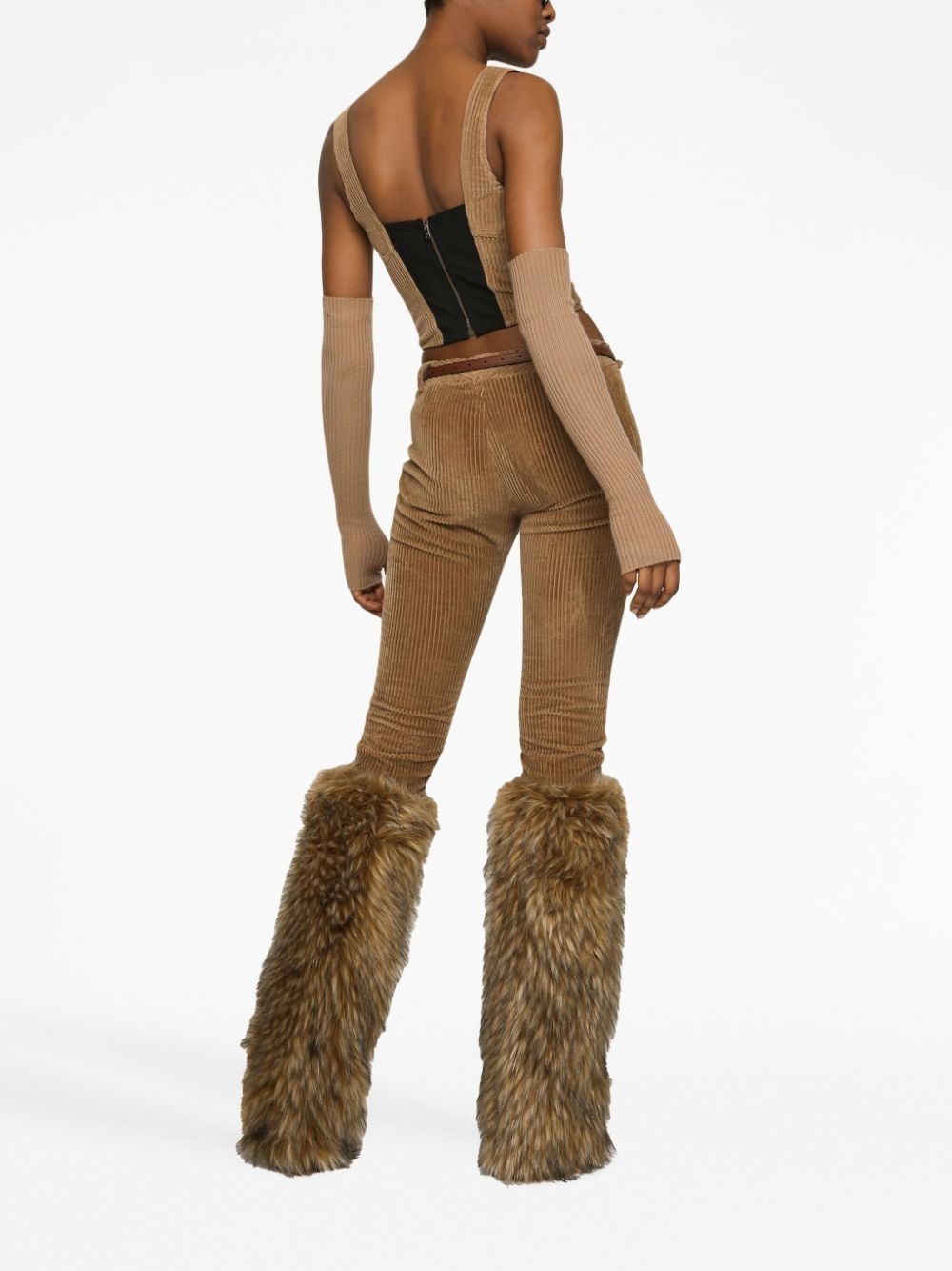 low-rise corduroy trousers - 4