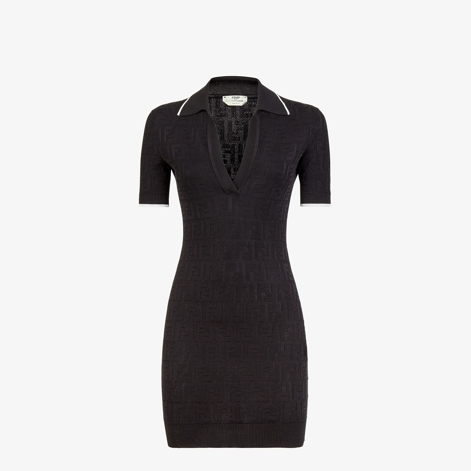 Black viscose and cotton dress - 1